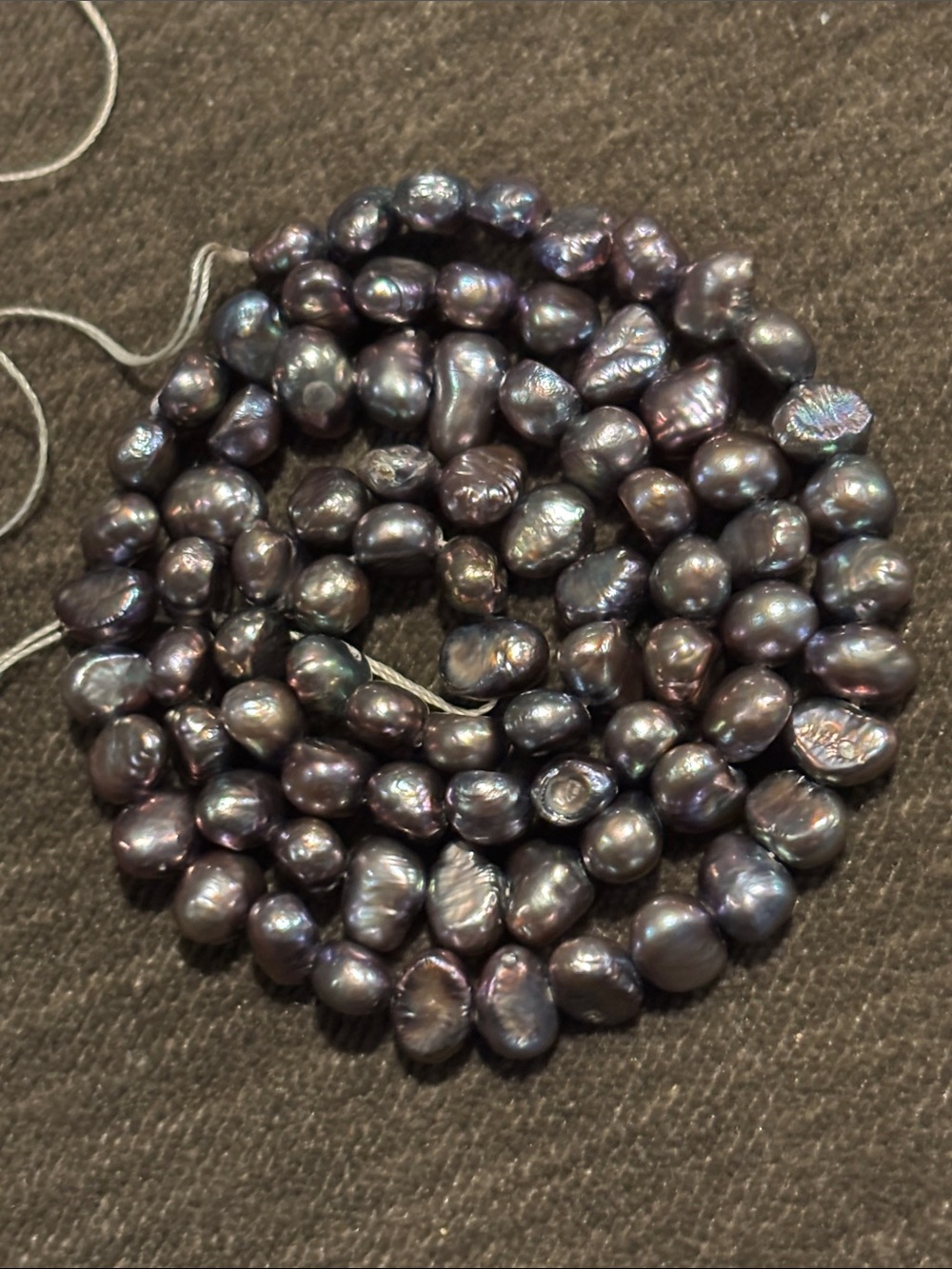 Crafting- Freshwater Baroque Pearl Strand  Peacock Black Iridescent 80 Count